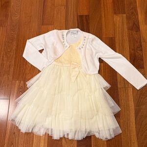 American Princess Cream and White Formal Dress (selling the Cardigan separately)